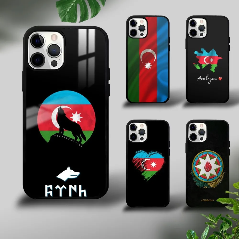 

A-Azerbaijani Flag Phone Case For iPhone 16 15 14 13 12 11 Pro Xs Max Mini Plus Celulares Hard Funda