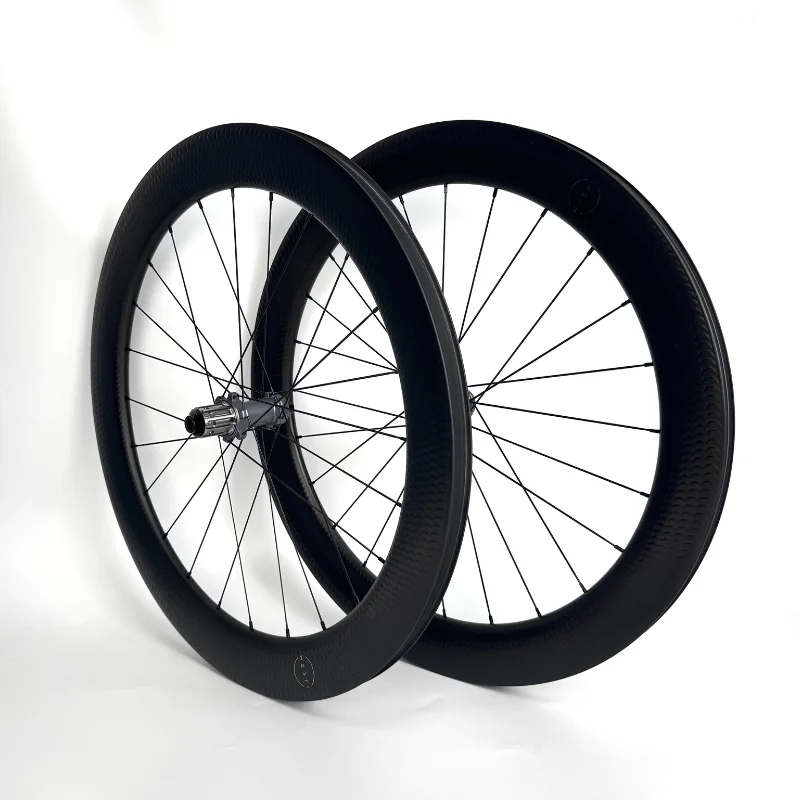 HEDTI 65mm Carbon Fiber Road Wheel set Disc Brake Tubeless Clincher Titanium Alloy 45T Ratchet Structure Cycling Accessories.