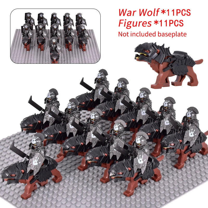 

MOC Medieval Dwarf Warrior Elves Knights lotr and Uruk-hai Orc Rohan Elves Warriors Sodier figures Building Brick Blocks Toys