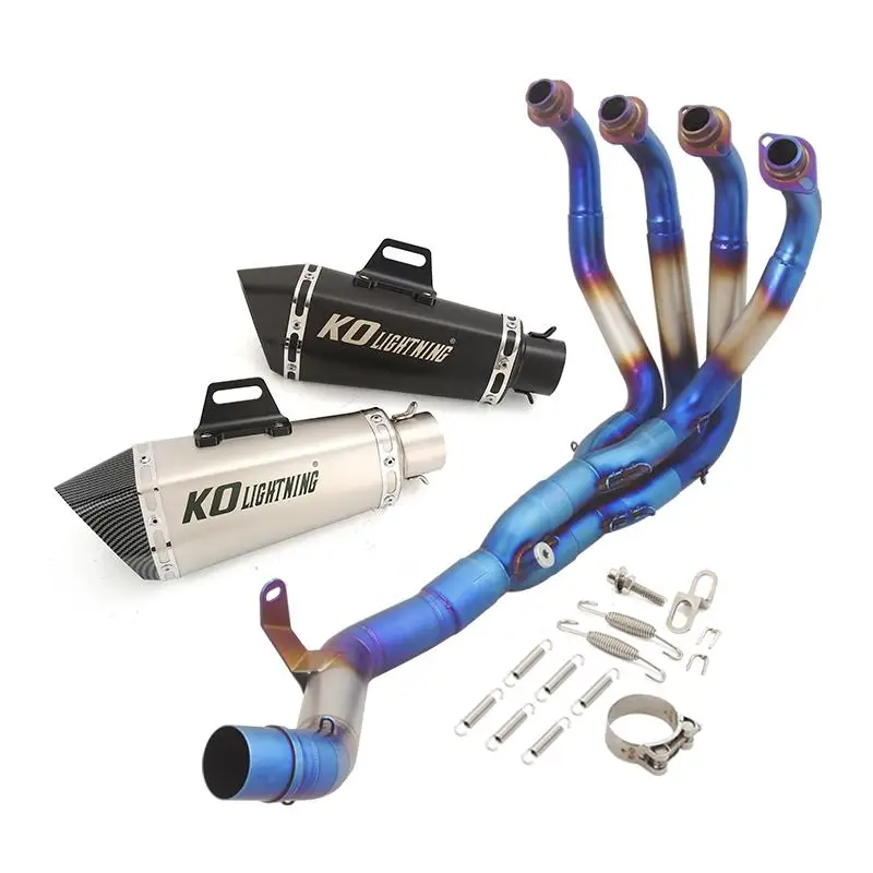 

Для Kawasaki Z900 A2 2018-2024 Z900 A2 70 кВт 35 кВт мотоциклетная полная выхлопная система синяя передняя труба без шнуровки 51 мм перегородка глушителя