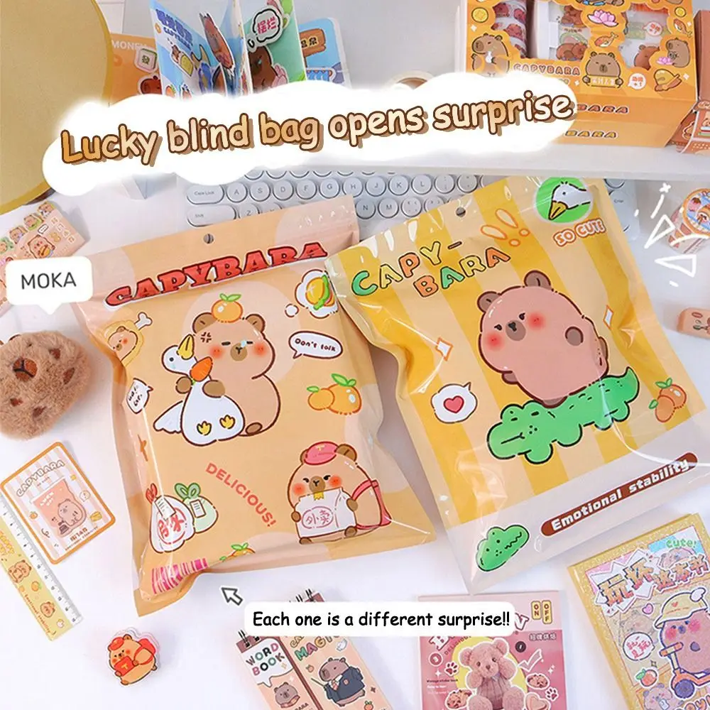 

Cartoon Capibara Stationery Blind Bag Funny Capibara Lucky Blind Bag Capybara Notebook Stationery Set Students' Opening Gifts