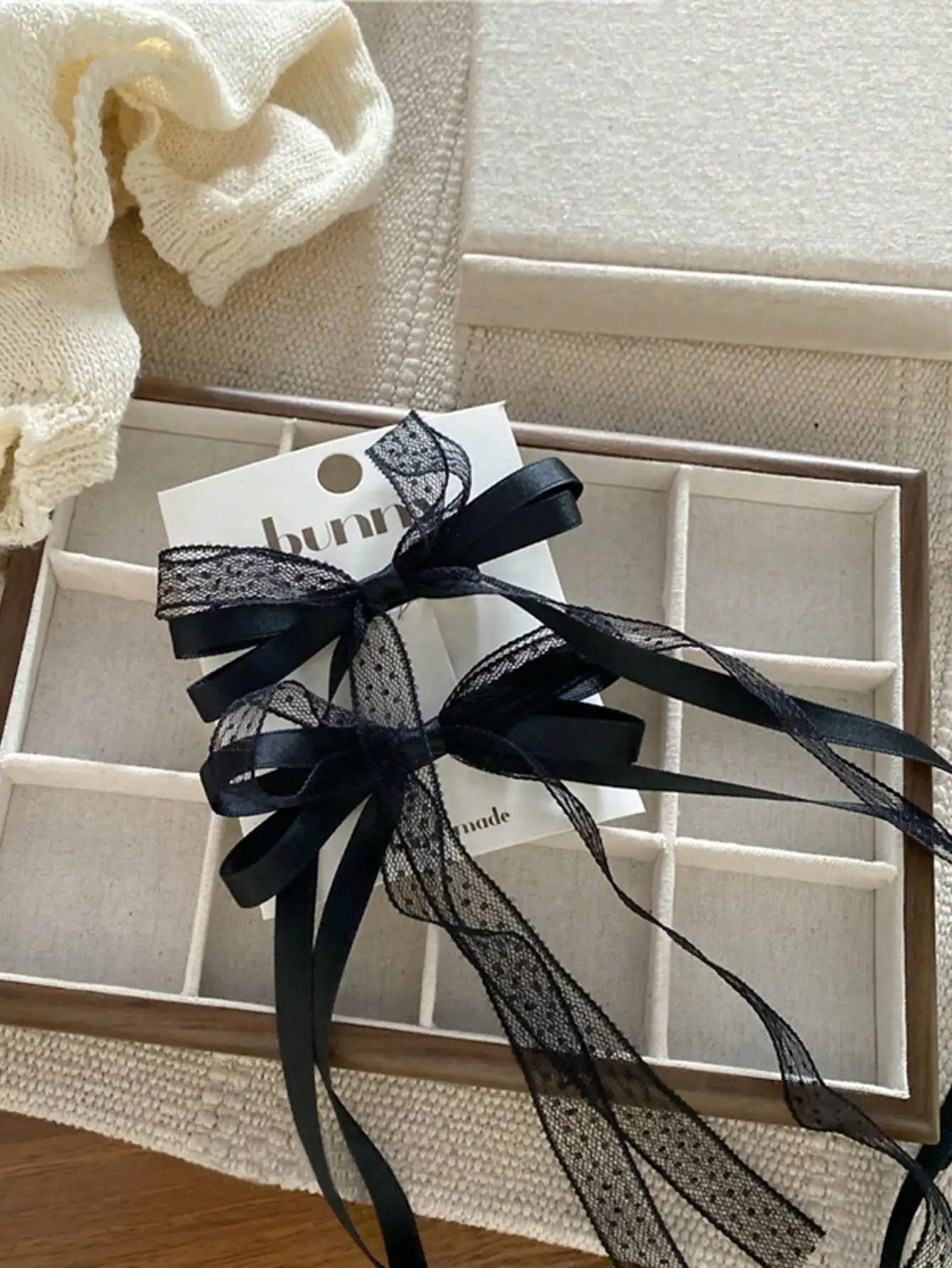 Fashion Sweet Mesh Bow Ribbon Hair Clips Set