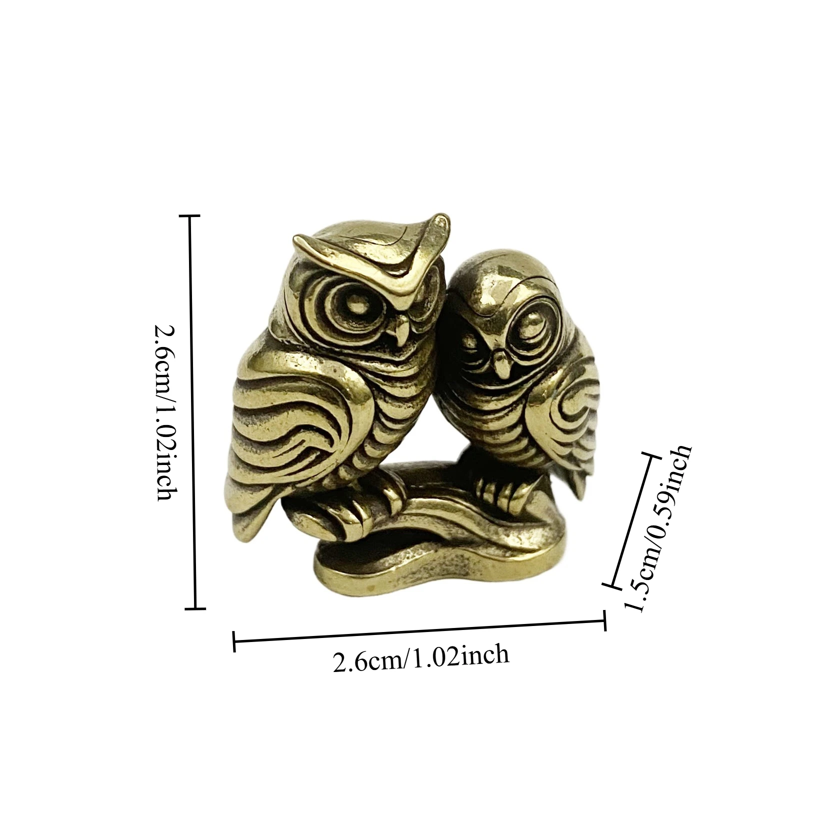 1/2 piece owl brass figurines solid ornaments home desktop office bookshelf decoration view 6