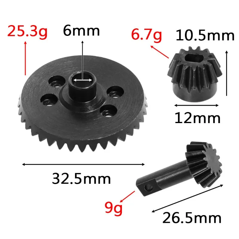 Serie di accessori RC aggiornata, ingranaggi di guida anteriori e posteriori con differenziale in acciaio di grandi dimensioni, per TRAXXAS Slash 4