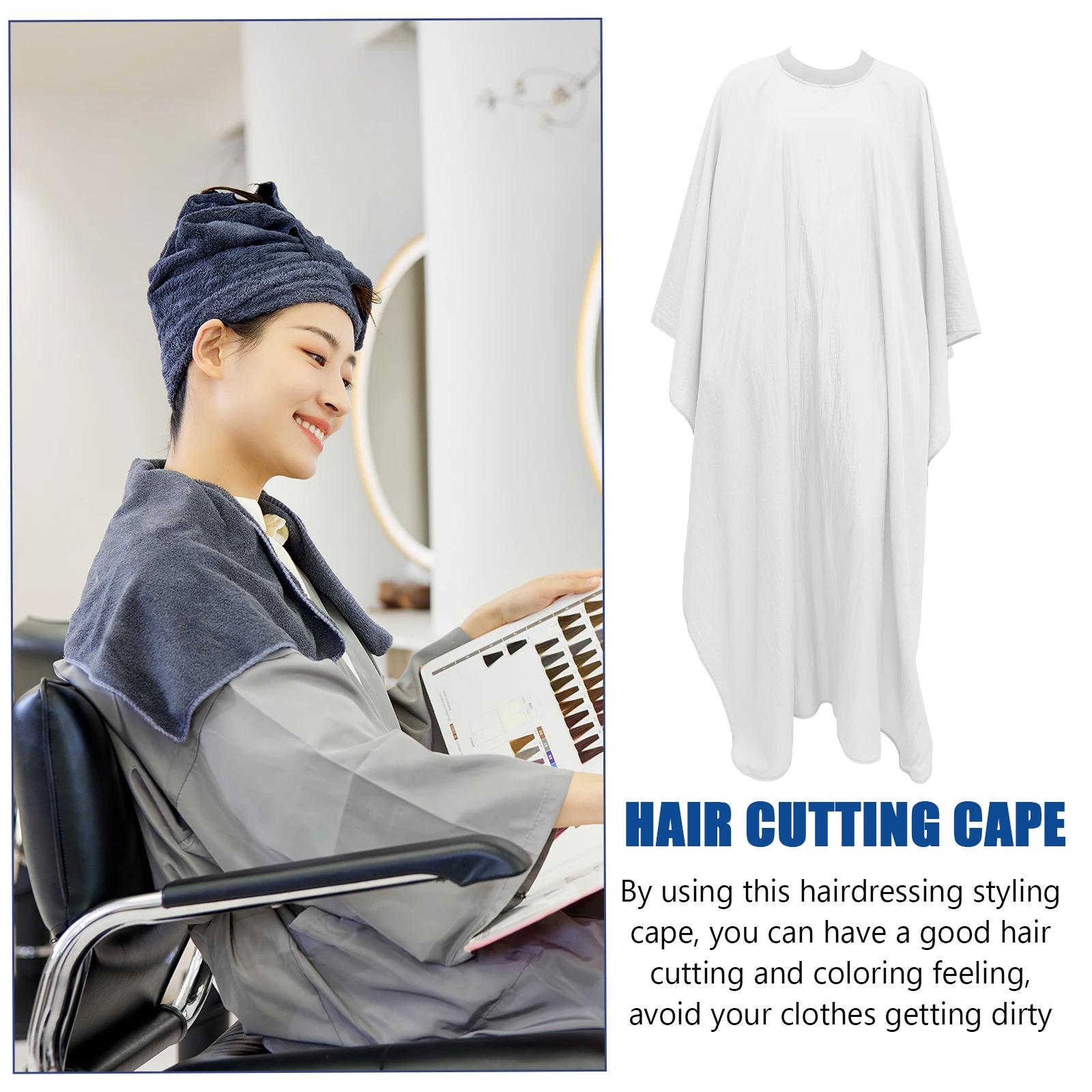 

Large Hairdressing Cape Barber Supplies Styling Salon Haircutting Waterproof Collar Cover for Women Men Home Use