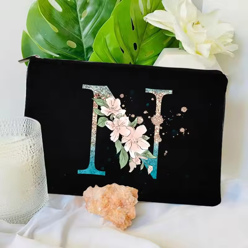 Gradient Initial Makeup Zipper Bags Fashion Travel Toilet Lipstick Pouch Bag Bachelorette Party Bridesmaid Cosmetic Clutch Purse - Image 29