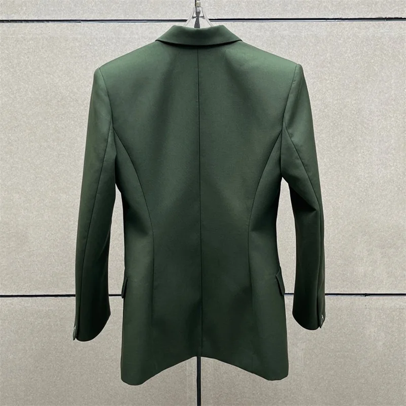 เสื้อแจ็คเก็ตผู้หญิงแบบใหม่ ทรงเข้ารูป กระดุมสองแถว สำหรับฤดูใบไม้ร่วง ปี 2025 เสื้อเบลเซอร์ลำลอง เสื้อคลุมผู้หญิง