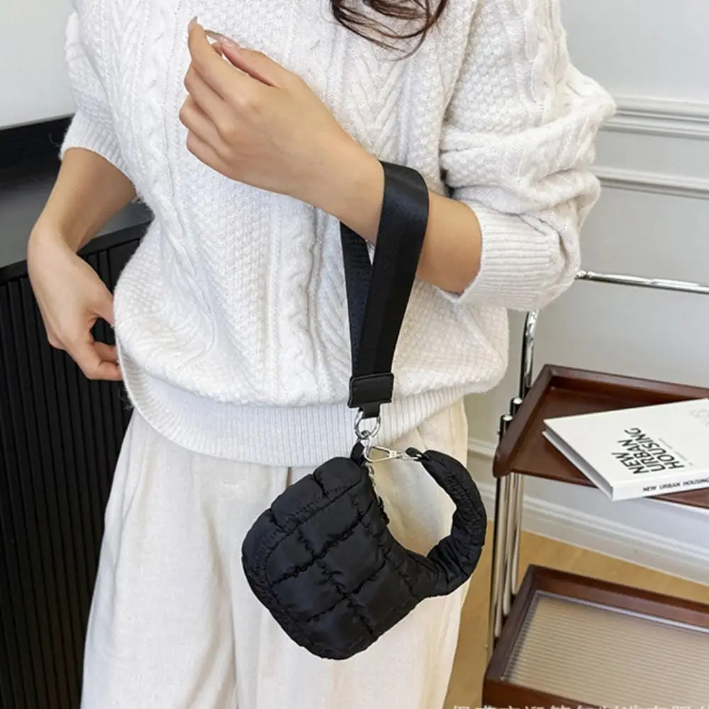 Portamonete plissettato a forma di nuvola in tinta unita alla moda, trapuntato, in stile coreano, con ciondolo, mini borsa per carte, borsa per chiavi