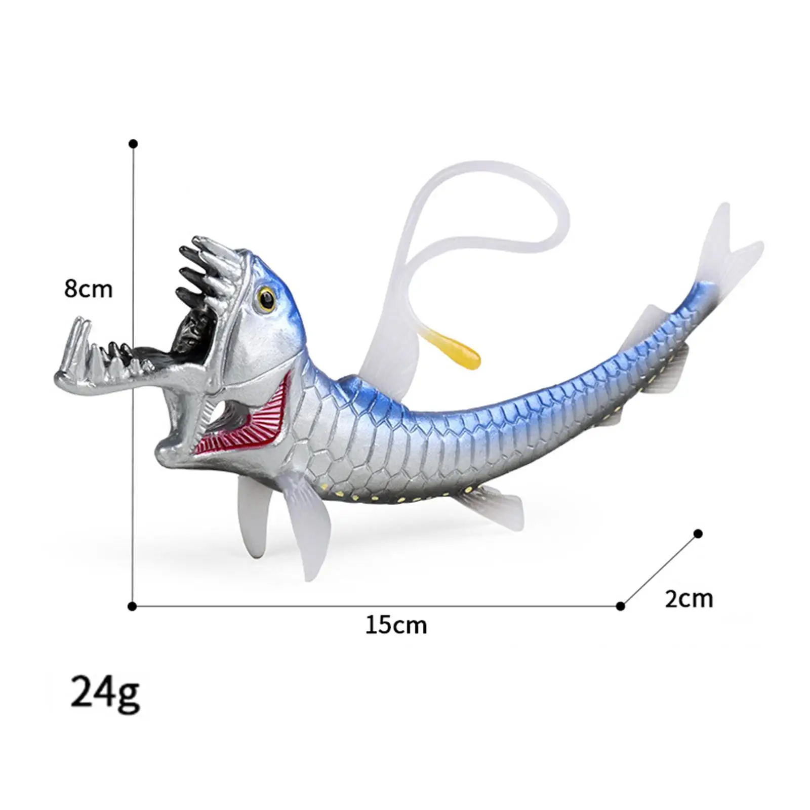 لعبة نماذج للحيوانات البحرية مجموعة نماذج لعب السمك للأولاد والأطفال Chauliodus #6