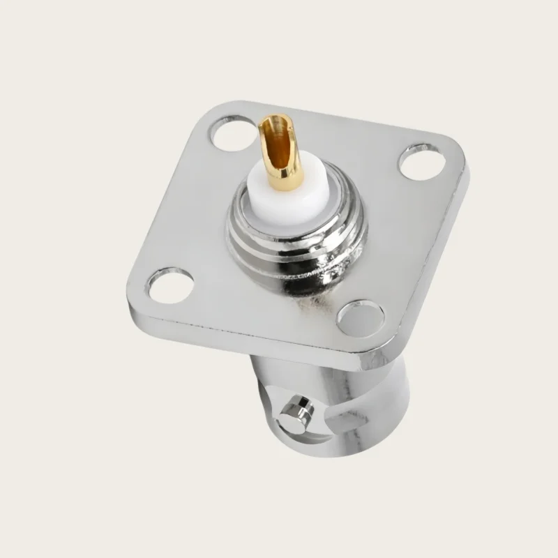 5pcs/lot BNC-KF Silver Solder Square Plate BNC/Q9 Female Four-Hole Flange Fixed RF Connector Chassis Fixed Base