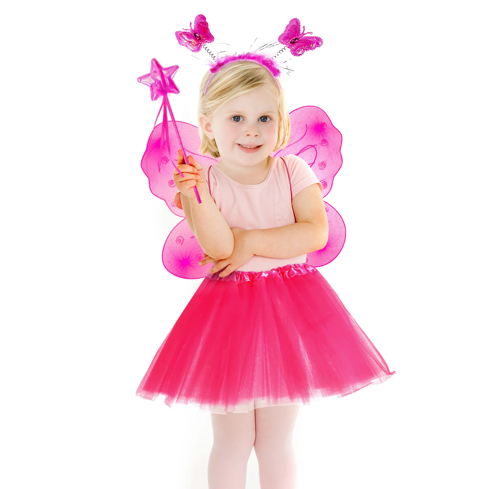 Zestaw 4 spódniczek tutu, kostium, różdżka wróżki, opaska na głowę, idealny na imprezy, przebieraniny, cosplay, występy.
