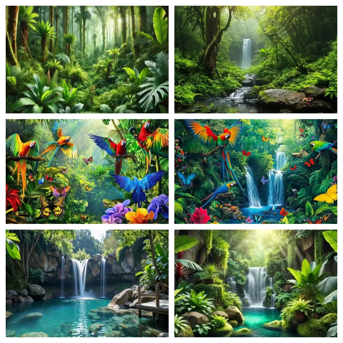 

Tropical Jungle Safari Green Leaves Party Decoration Natural Green Forest Scene Background Baby Shower Backdrop Photographs Prop