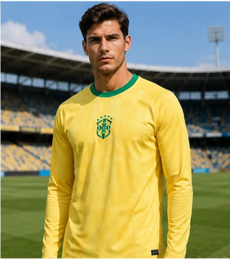 Brazil 2026 Commemorative Edition 3D Printed Long Sleeve Football Shirt Quick Drying Breathable Fashionable Design