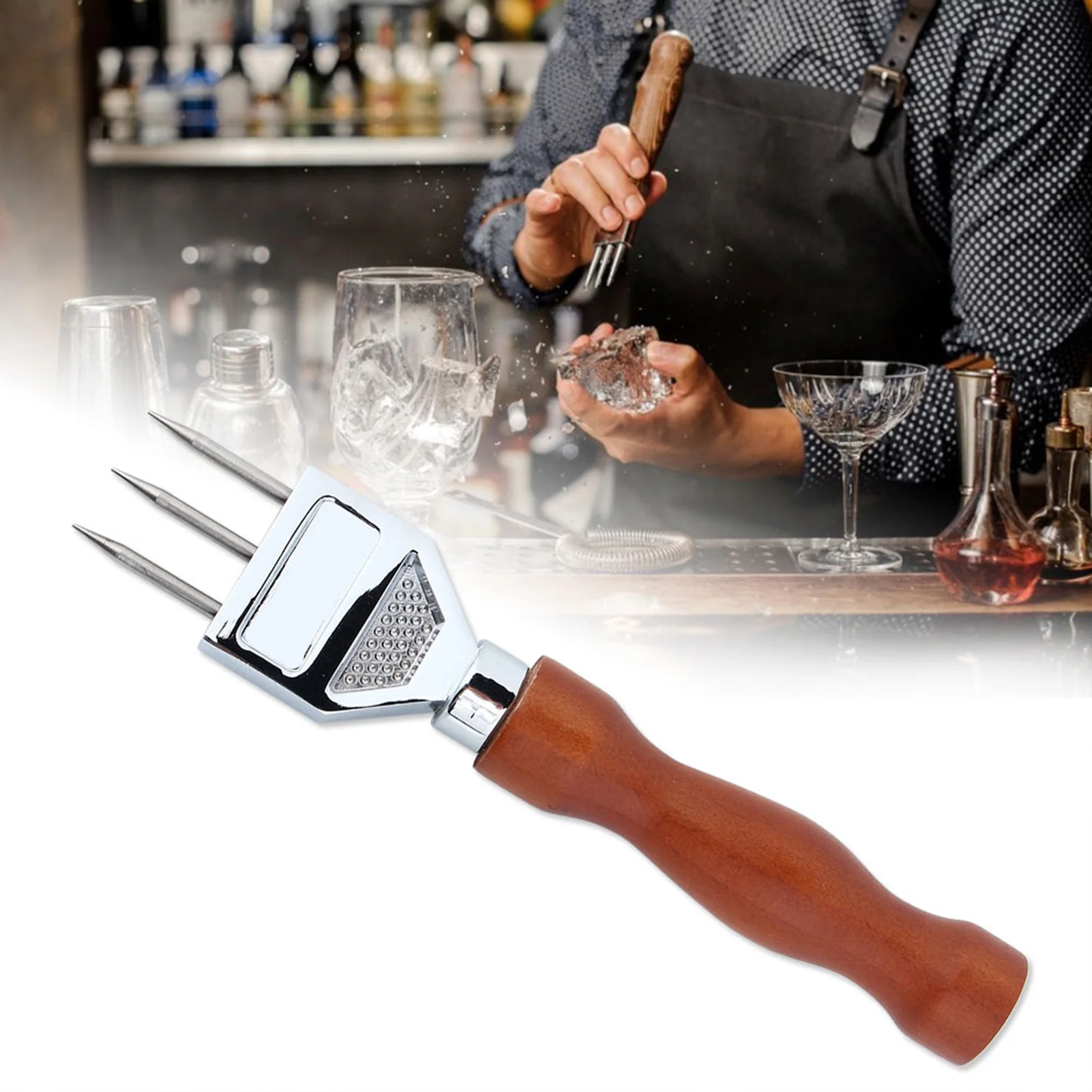 

ZK10 Stainless Steel Ice Chisel Removal Pick Crushed Ice Tool Bar Accessories