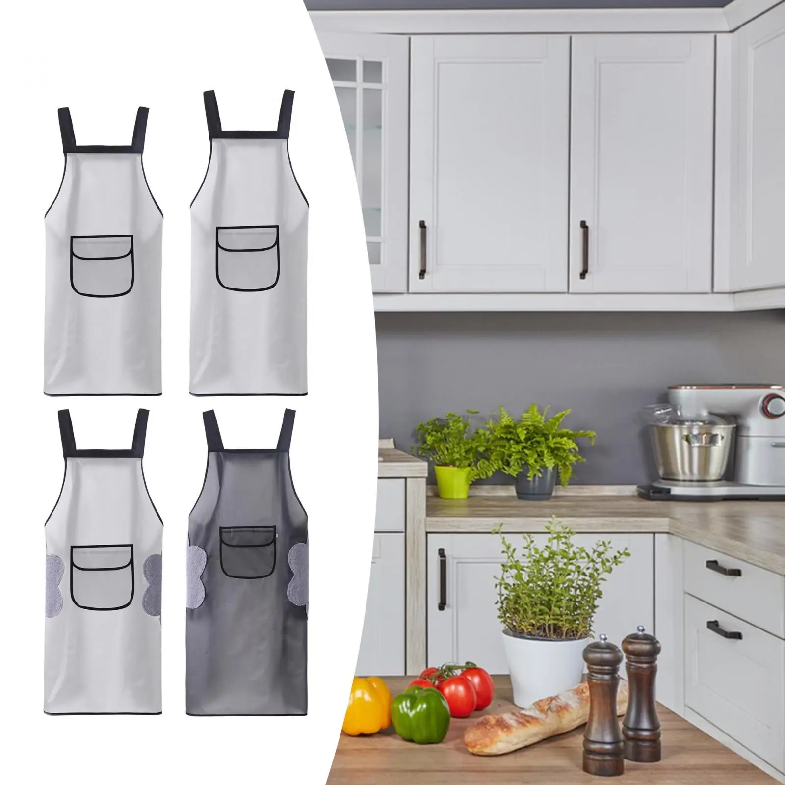 Cooking Apron Baking Apron Waterproof Oil Proof Apron Sturdy Works Apron