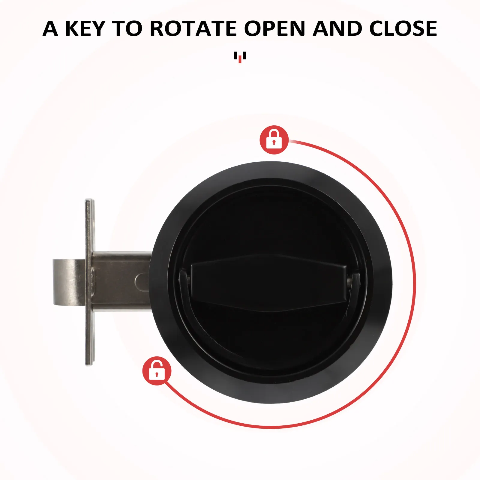 Recessed Cup Door Handle Lock Stainless Steel Hidden Privacy Lock for Bedroom Bathroom Cabinet Storeroom