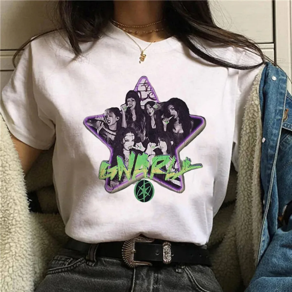 Damen Katseye Print Casual T-Shirt Gothic Y2k T-Shirt Damen Koreanischer Stil Mode Harajuku Kawaii T-Shirt Damen Y2K Kleidung – Detail 8