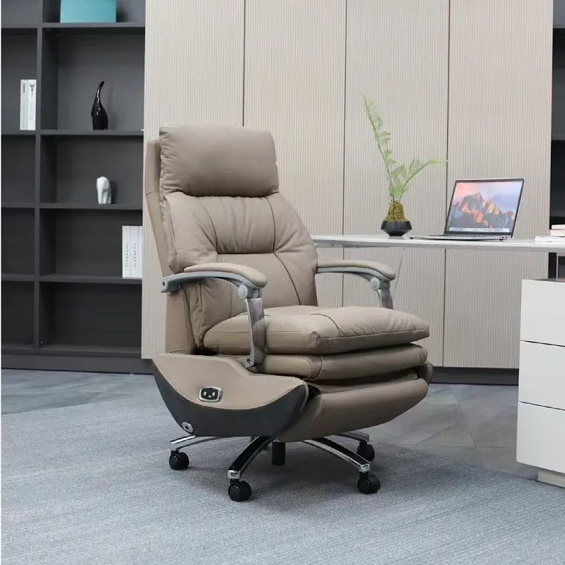 Genuine Leather Electric Office Chair with Massage Lunch Break Function Chairman CEO boss Computer Chair