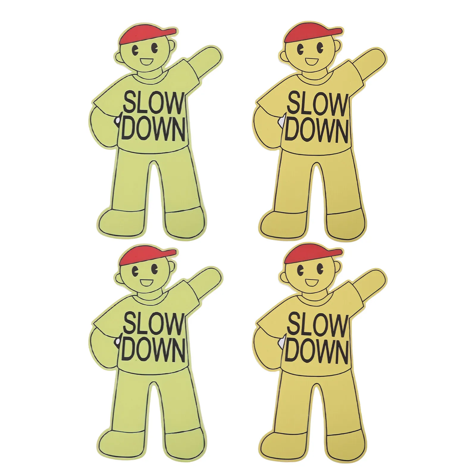 4Pcs Kids Safety Slow Down Signs Outdoor Playground Park Yard Road Signs Mini Warning Safety Markers for Street