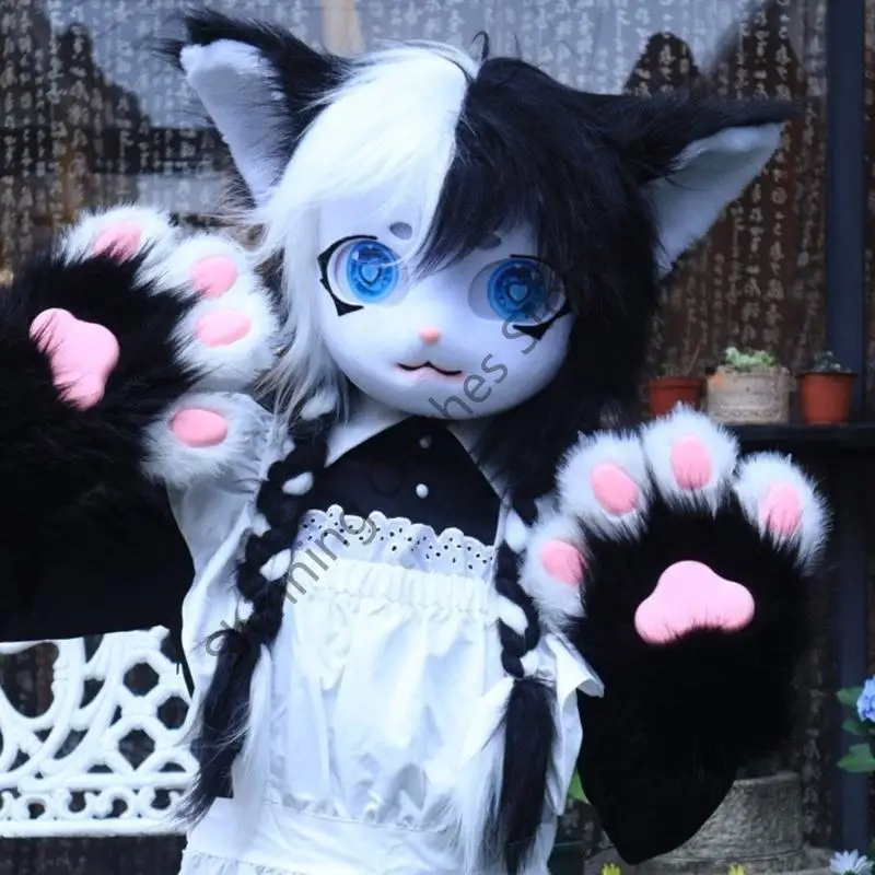 M68A Katzen-Fursuit-Maske Anime-Stil für Erwachsene für Halloween und Weihnachtsfeiern