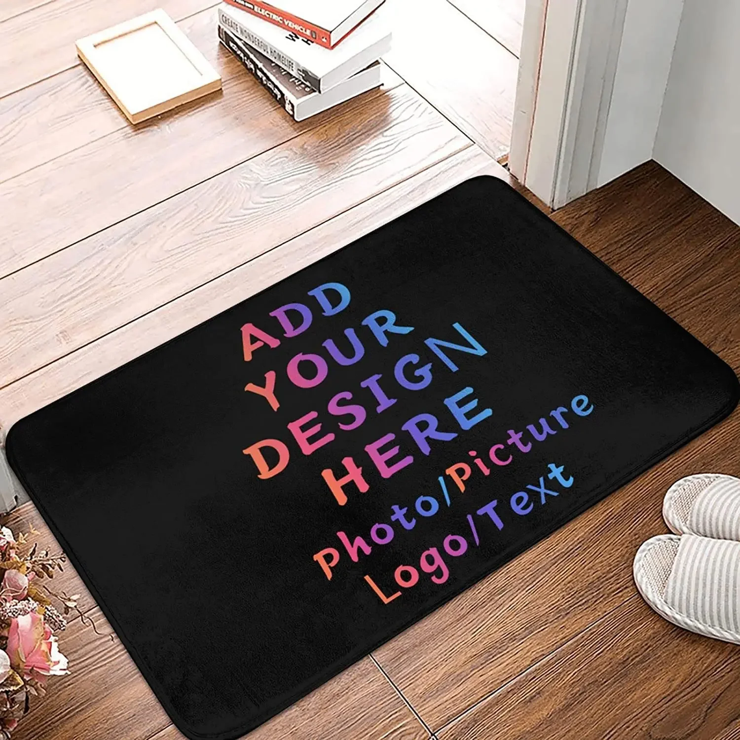 Area Rug Personalized Doormat with Your Text Photo Logo Picture Non-Slip Customized Welcome Carpet Door Mats for Entrance Decor