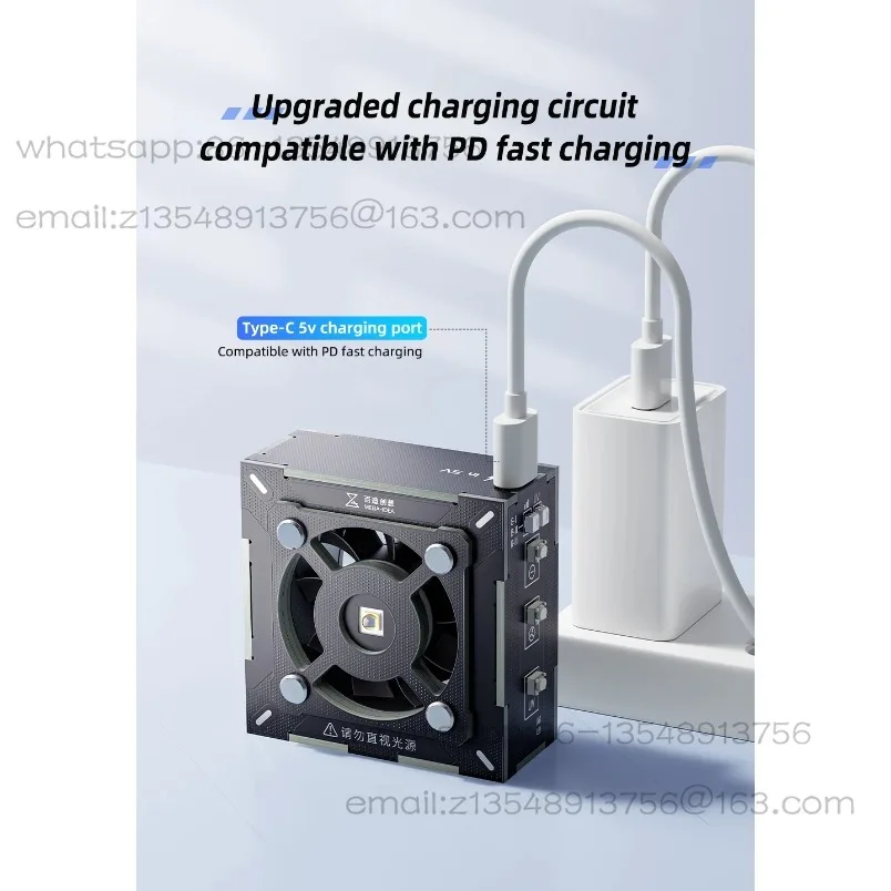 

MEGA-IDEA 3W Turbo Cooling Curing Fan Motherboard Chip Repair Fast Heat Dissipation UV Curing Smoke Exhaust Cooler Fan