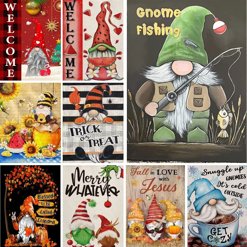 5D DIY Welcome Fall Xmas Gnome Diamond Painting New Arrivals Full Drill Embroidery Mosaic Art Picture of Rhinestones Home Decor