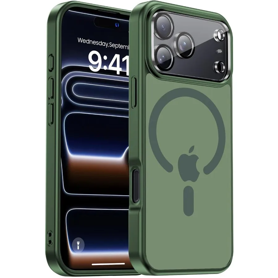 

Military-Grade 10Ft Shockproof Phone Case for iPhone 17 Pro Max 6.9 inch with Built-in Camera Lens Protector and MagSafe Compat