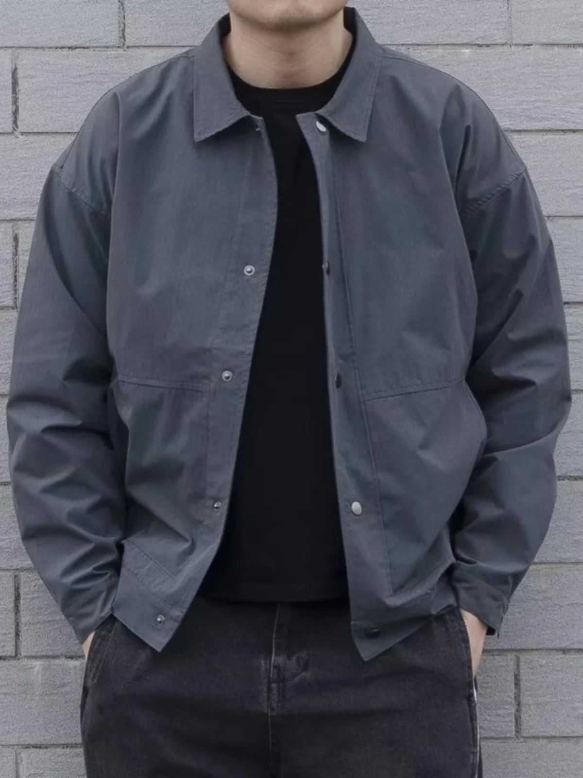 

Trendy Casual Workwear Jaet for Men Spring Autumn New Sle Youth Resistant to Dirt And Wear High-End Feel Long Sve Loos...
