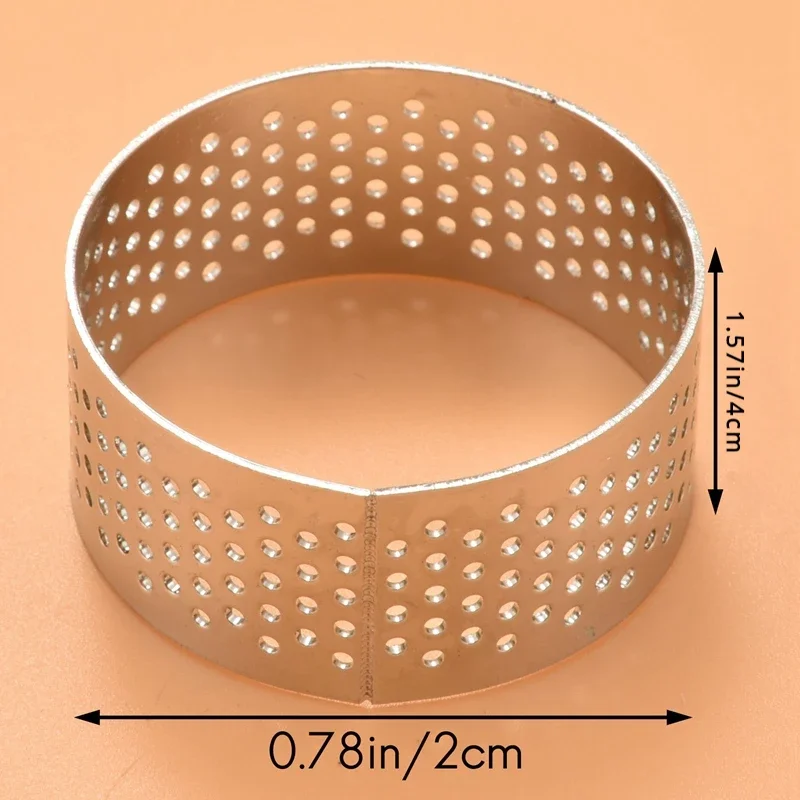 10Pcs 4cm Stainless Perforated Seamless Tart Ring Quiche Ring Tart Pan Pie Cake Mold Seamless Baking Accessories Cookie Cutter