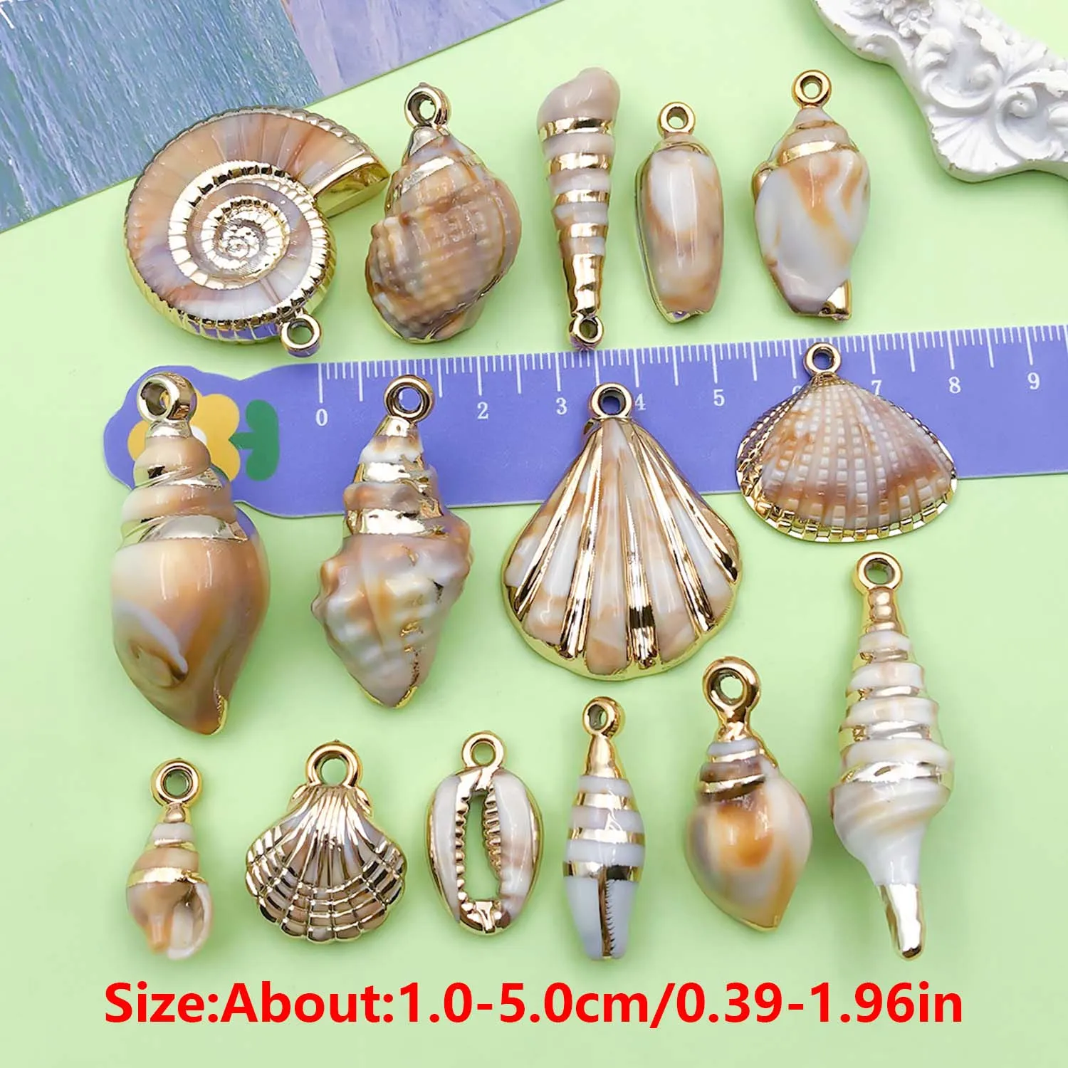 10/15pcs Acrylic Shell, Starfish, Conch Charms Beach Holiday Pendants for DIY Bracelets Necklaces Jewelry Making Accessories