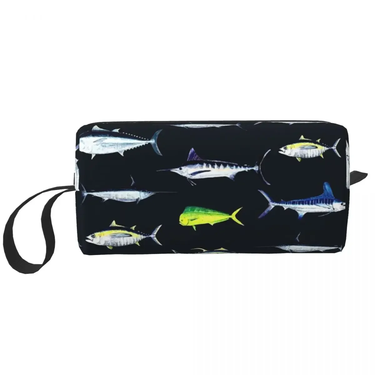 SPORTFISH Pattern Dark Navy Blue BlackYellowfin Tuna Pencil Cases Pen Bags Pen Box Pencil Pouch For Boys Girls Makeup Bag