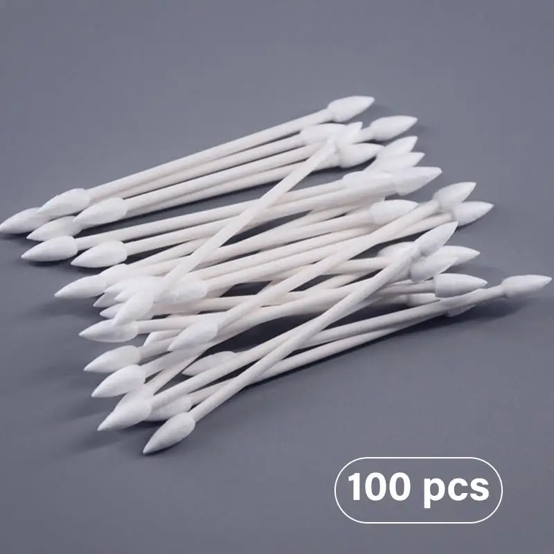 

50/100pcs Disposable Cotton Swab Cosmetics Permanent Makeup Health Ear Jewelry Clean Sticks Buds Tip Cotton Head Swab
