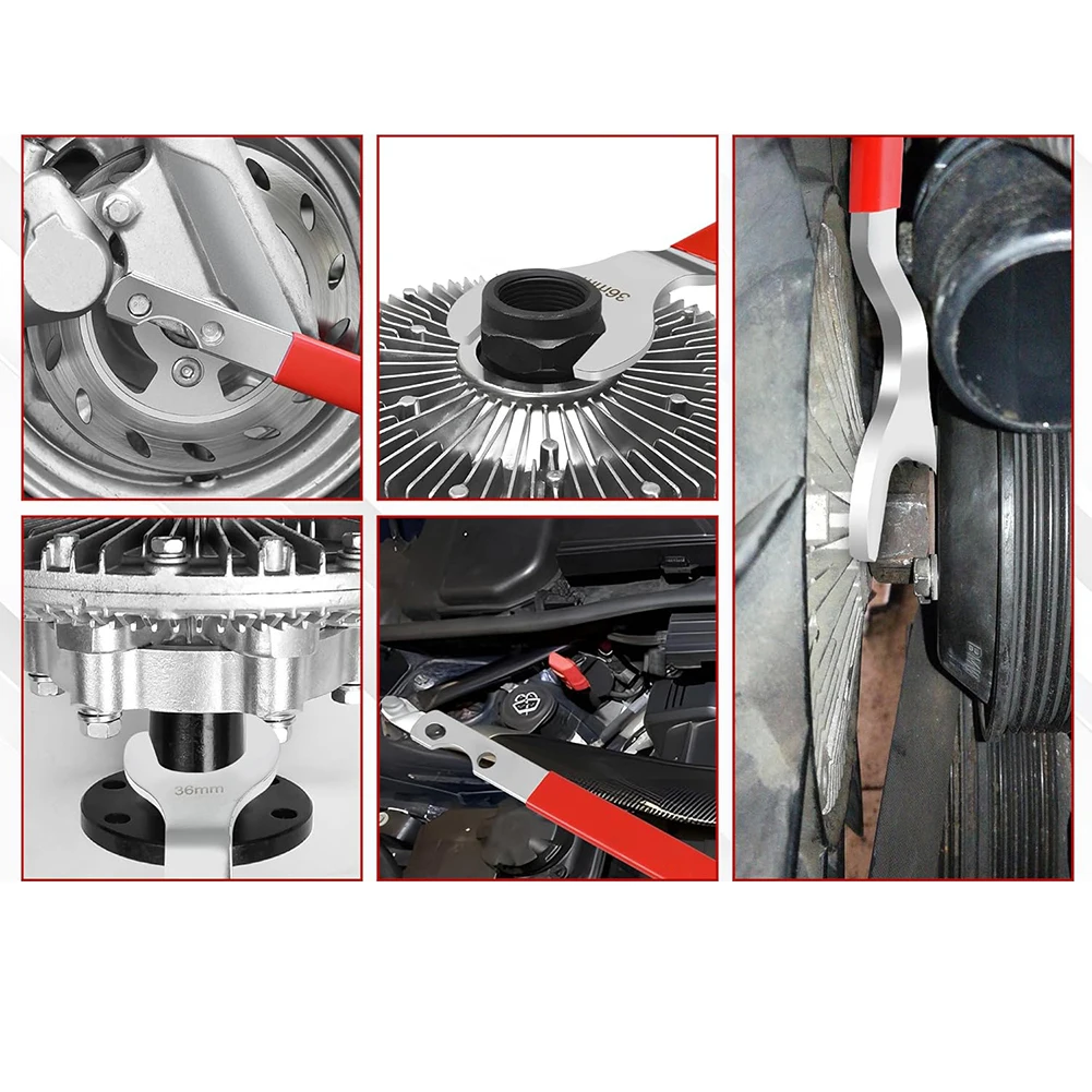 

32mm Wrench Fan Clutch Wrench Set 36 Mm Fan Clutch Wrench Kit Enhanced Leverage Mechanism Extended Length Design