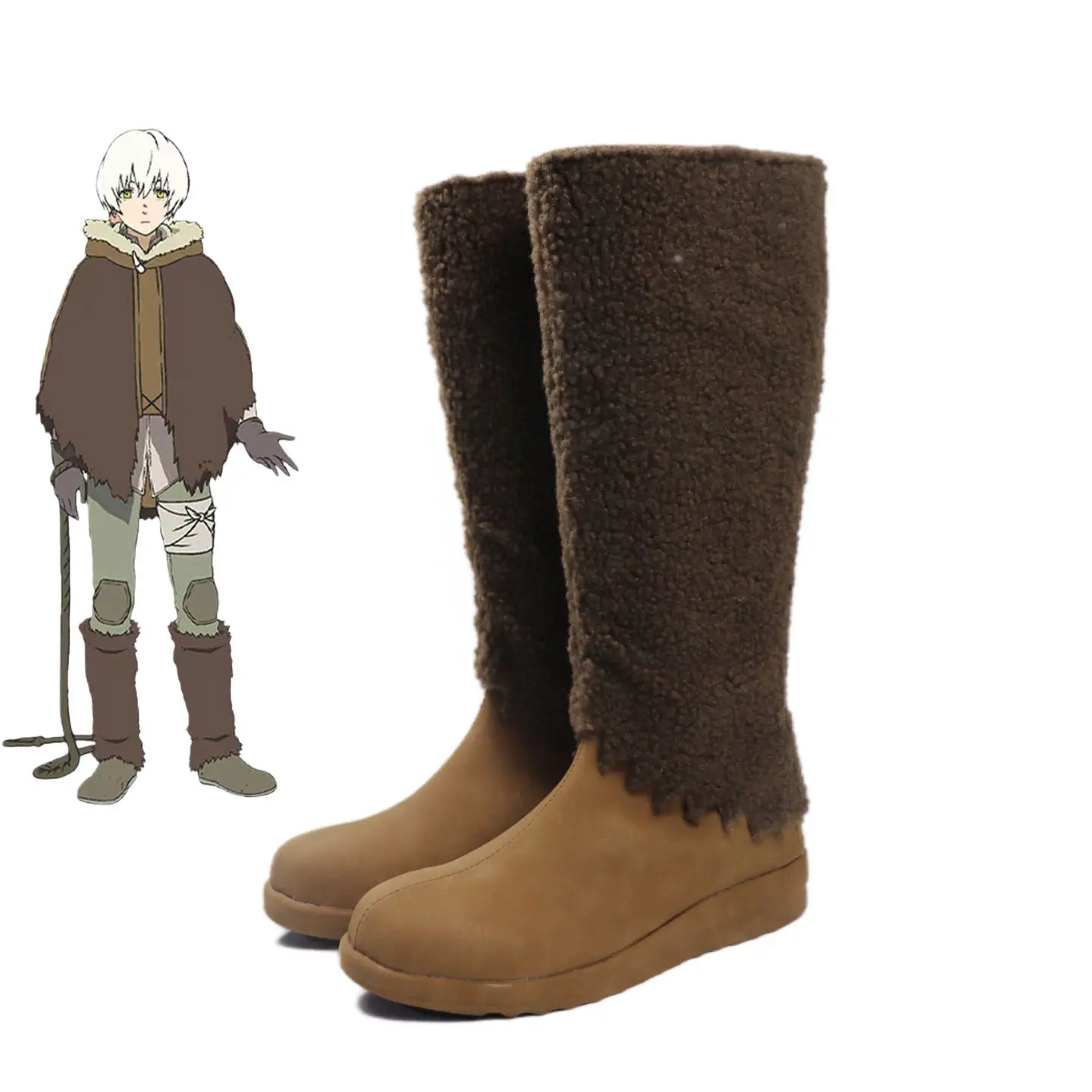 zapatos-de-cosplay-de-anime-to-your-eternity-fushi-botas-de-cuero-pu-de-longitud-media-en-color-marron-para-halloween-y-carnaval
