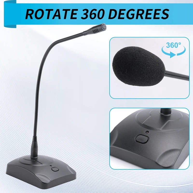 

QR-501 Wired Conference Microphone, Office Meeting Gooseneck Recording Microphone Condenser Microphone-ABFB