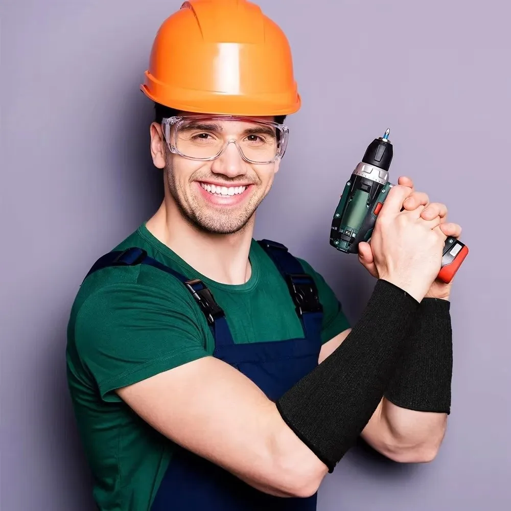 1 Pair Cut Resistant Arm Protectors Heat Resistant Level 5 Protective Forearm Sleeves Safety Burn Resistant