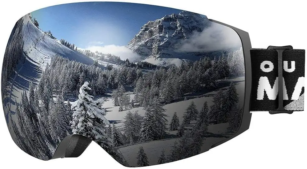 

Frameless Ski Goggles with Interchangeable Lens, UV400 Protection for Men and Women