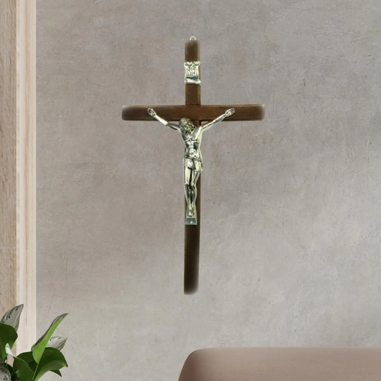 Wall Crucifix Cross Wooden Jesus Figurine Home Decoration Ornament for Interior House Decoration and Devout Gift Wall Crucifix Cross Wooden Jesus Figurine Home Decoration Ornament for Interior House Decoration and Devout Gift