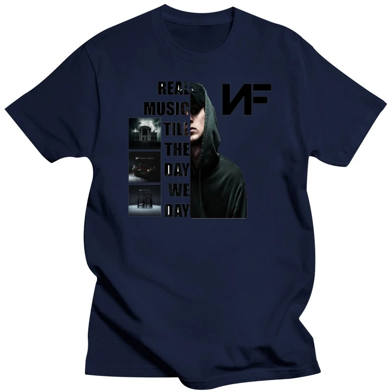 Nf Real Music Till The Day We Die Logo T-Shirt White-Grey For Men-Women Youth New Unisex Funny Tops Tee Shirt