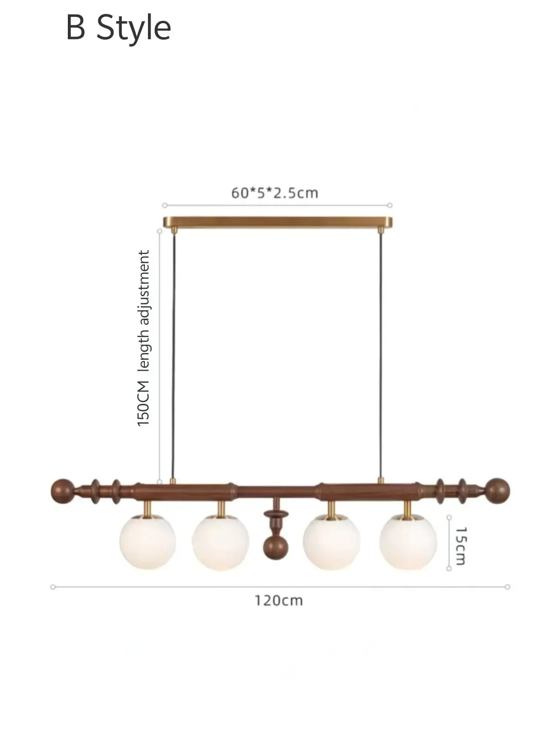 

Retro Southeast Asian style solid wood Magic Bean pendant lamp, bar counter single row long lamp, solid wood hanging lamp