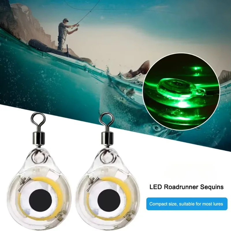 

1pcs Underwater Night Light Lure Mini Eye Shape LED Illuminated Lure Battery Powered LED Fish Light for Seawater Freshwater