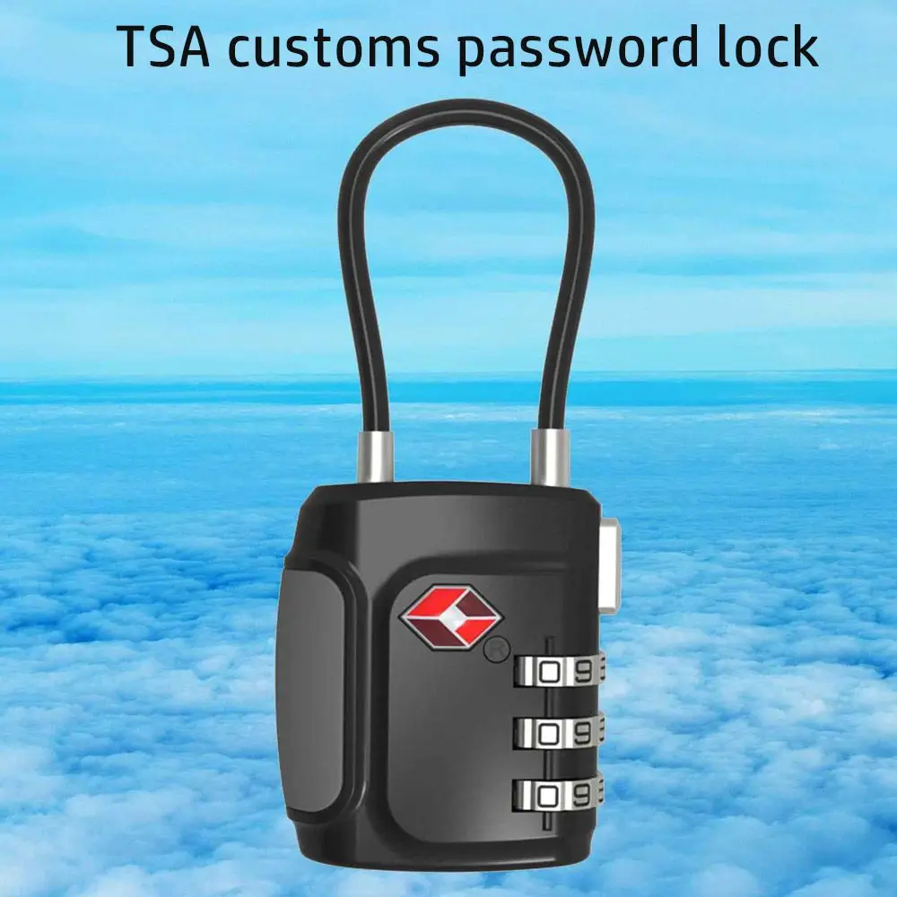 Padlock Weatherproof Anti-theft Lock Safely Code Lock Combination Lock 3 Dial Digit Combination Lock TSA Customs Lock