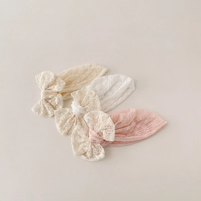 หมวกเด็กแบบบางสำหรับฤดูร้อนหมวกผ้าโพกหัวผูกโบว์น่ารักลูกไม้ทารกแรกเกิดเด็กชายเด็กหญิงหมวกอินเดียนศีรษะเด็กทารกอุปกรณ์ประกอบฉากการถ่ายภาพเครื่องประดับสำหรับเด็ก