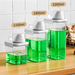 1100/1800/2300Ml Refillable Laundry Detergent Dispenser Empty Tank for Powder Softener Bleach Storage Container with Labels