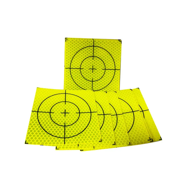 10cm Reflector Sheet For Total Station Survey Geography Fluorescent Green Sheet Reflective tape Sticker  100 * 100 mm 20 100PCS