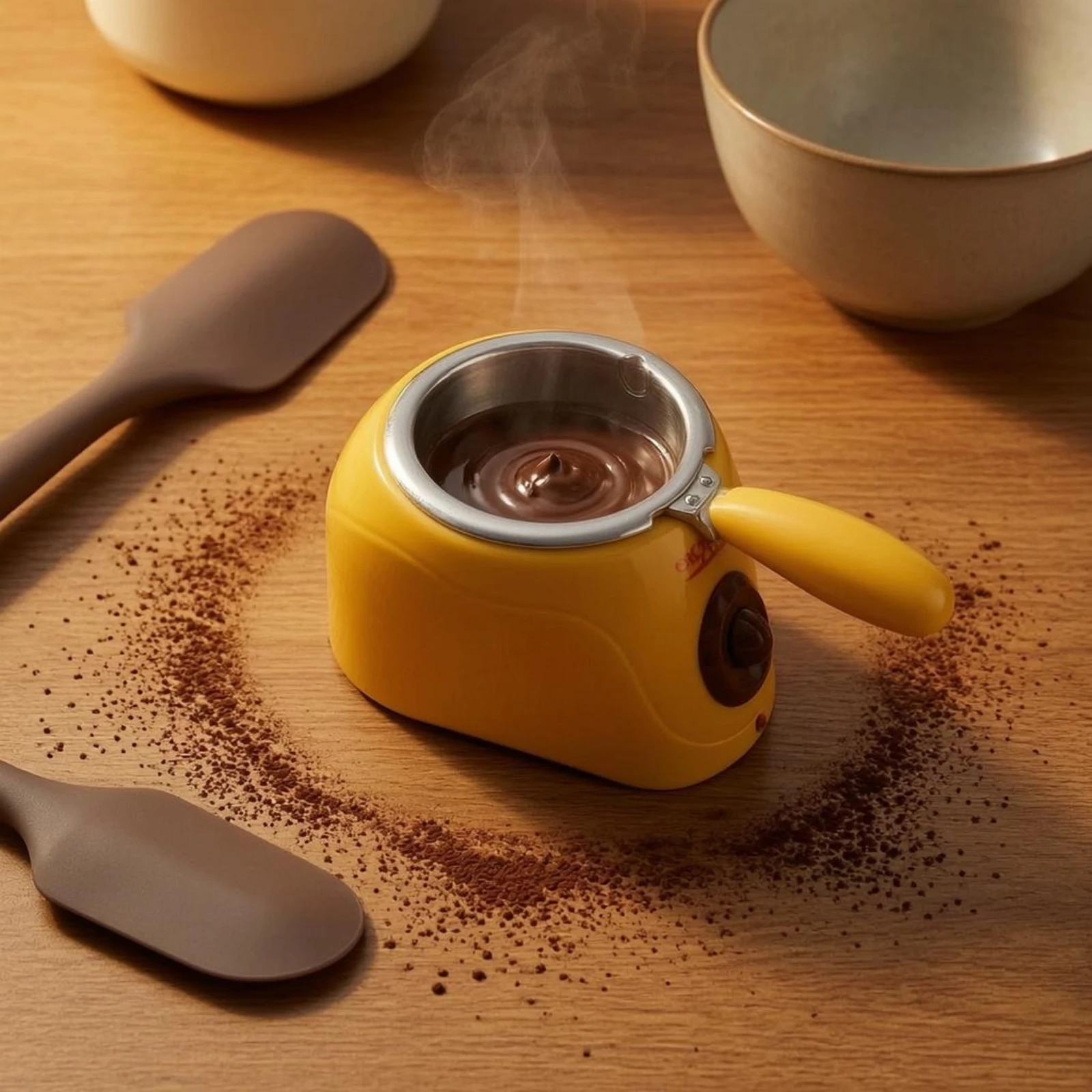 panela-eletrica-para-derreter-chocolate-com-carcaca-de-plastico-pequeno-eletrodomestico-com-botao-de-controle-e-alca-lateral-para-servico-de-alimentos