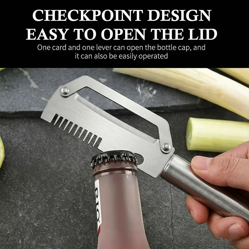[H] Multi Functional Stainless Steel Handle Peeling Scallion Knife Scraping Knife Household Scallion Peeling Tool