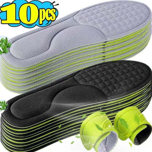 Plantillas ortopédicas de espuma viscoelástica blanda Unisex, zapatos desodorantes transpirables, accesorios para zapatos deportivos antisudor y antibacterianos, 2/10 Uds.