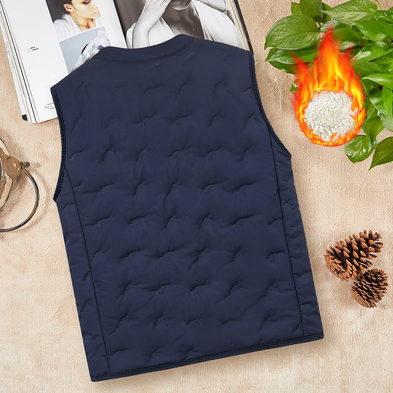 New Pleated Winter Vests Men Stand Collar Windproof Padded Vests Solid Warm Casual Sleeveless Waistcoat Thicken Parkas Plus Size